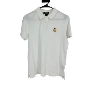 Vintage Ralph Lauren Womens Polo Shirt Size S Creast Embroidered Tennis Preppy